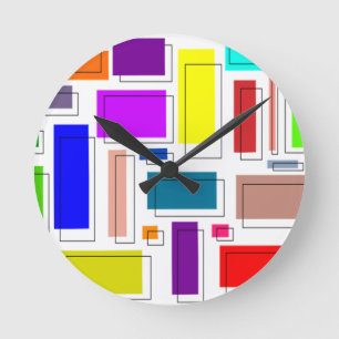Bauhaus Rectangles Rund Klocka