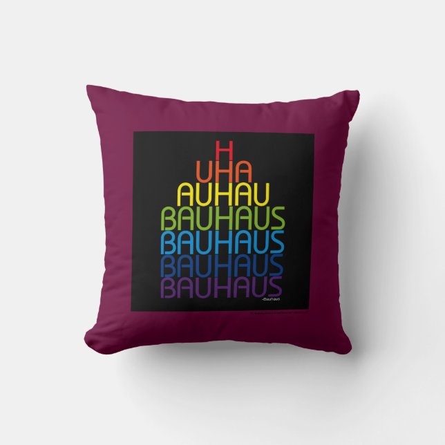 Bauhaus regnbågstyp design kudde (Framsida)