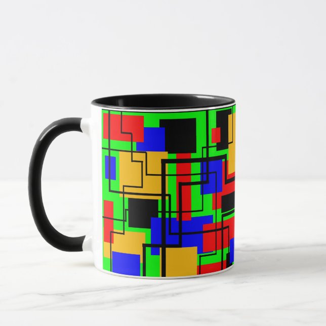 Bauhaus rektanglar och linjer  mugg (Vänster)