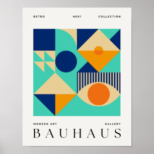 Bauhaus Retro Art Skriv ut geometriska Poster