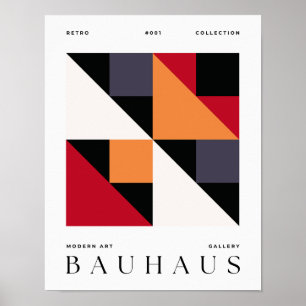 Bauhaus Retro Art Skriv ut geometriska Poster