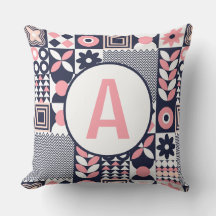 Bauhaus Retro Blommigt Geometric Namn Alphabet