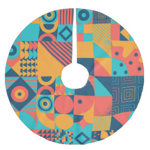 Bauhaus Retro: Geometric Musical 70 Julgransmatta Borstad Polyester