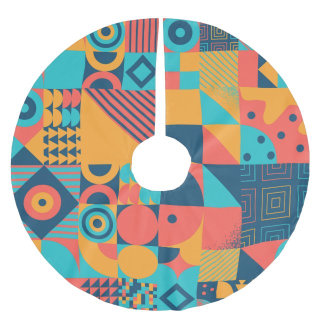 Bauhaus Retro: Geometric Musical 70 Julgransmatta Borstad Polyester (Framsidan)