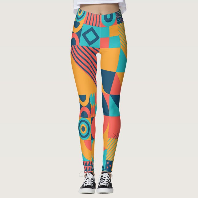 Bauhaus Retro: Geometric Musical 70 Leggings (Framsida)