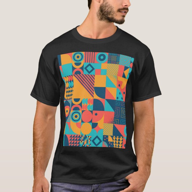 Bauhaus Retro: Geometric Musical 70 T Shirt (Framsida)