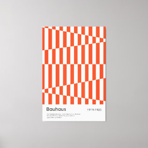 Bauhaus Röd Orange Randig Geometrisk Konsttryck Canvastryck