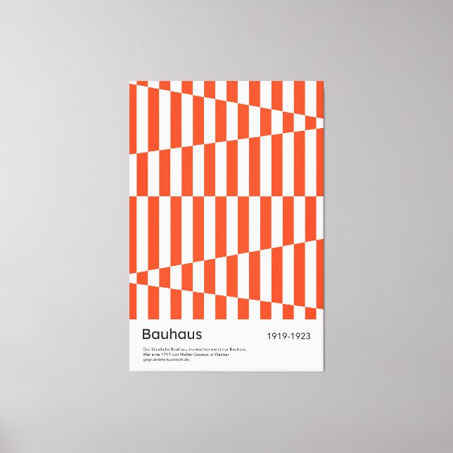 Bauhaus Röd Orange Randig Geometrisk Konsttryck Canvastryck (Framsida)