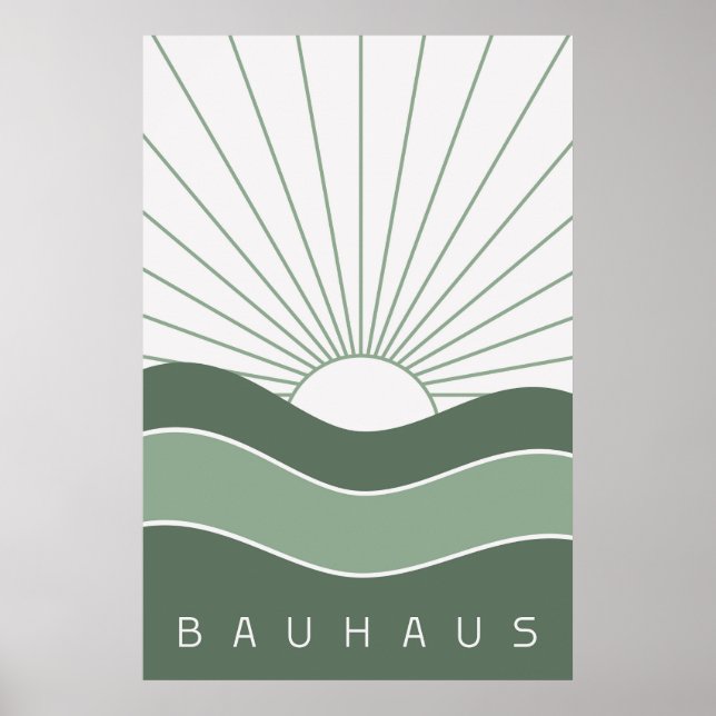 Bauhaus Sage Grönt Poster (Framsidan)