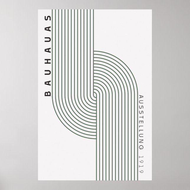 Bauhaus Sage Grönt Poster (Framsidan)