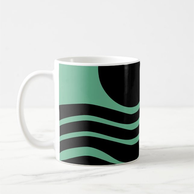 Bauhaus Seafoam Grönt Abstrakt Kaffemugg (Vänster)