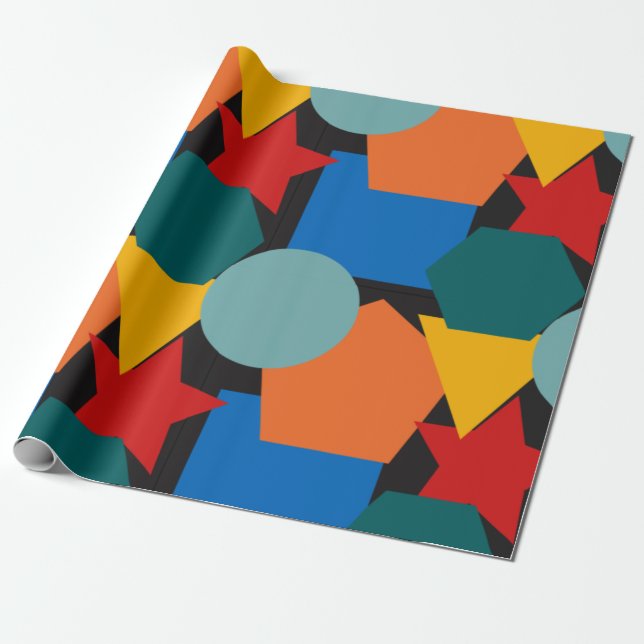 Bauhaus Shapes Presentpapper (Utrullad)