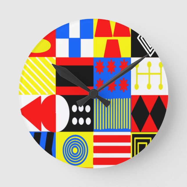 Bauhaus Shapes Rund Klocka (Framsida)