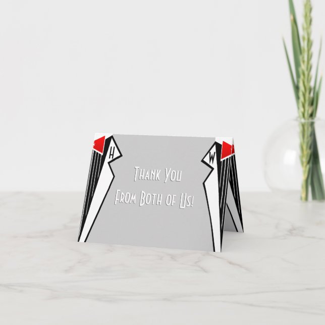 Bauhaus Smoking (Tack från er båda) Tack Kort (Framsida)