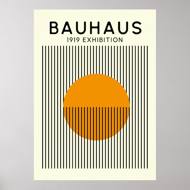 Bauhaus Sol Linjer Affisch Mid-Century Tryck (Framsidan)