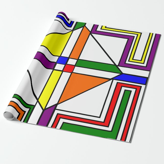 Bauhaus Stached Glass Presentpapper (Utrullad)