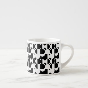 Bauhaus Stil Black och White Geometric Retro  Espressomugg