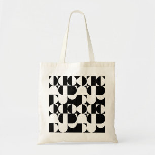 Bauhaus Stil Black och White Geometric Retro Tygkasse