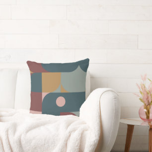 Bauhaus Stil Brown, Teal, Tan Kudde