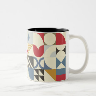 Bauhaus Stil Geometric Shape Design Två-Tonad Mugg