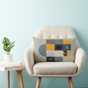 Bauhaus Stil Grått, Taupe, Black Lumbarkudde
