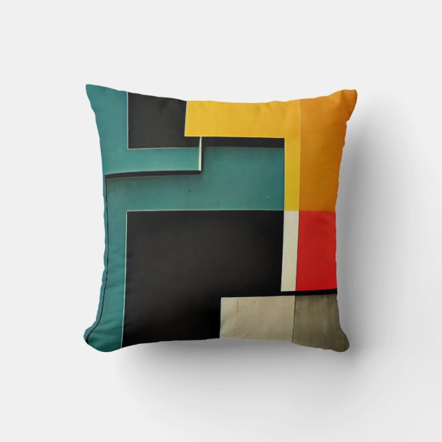 Bauhaus stil illustrerad kudde (Framsida)
