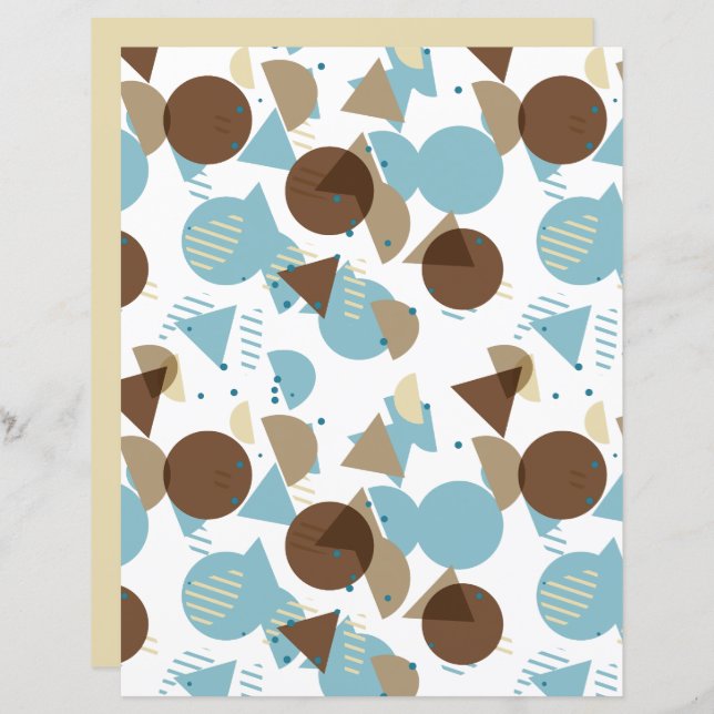 Bauhaus stil mosaik konst mönster scrapbook papper (Fram/baksida)