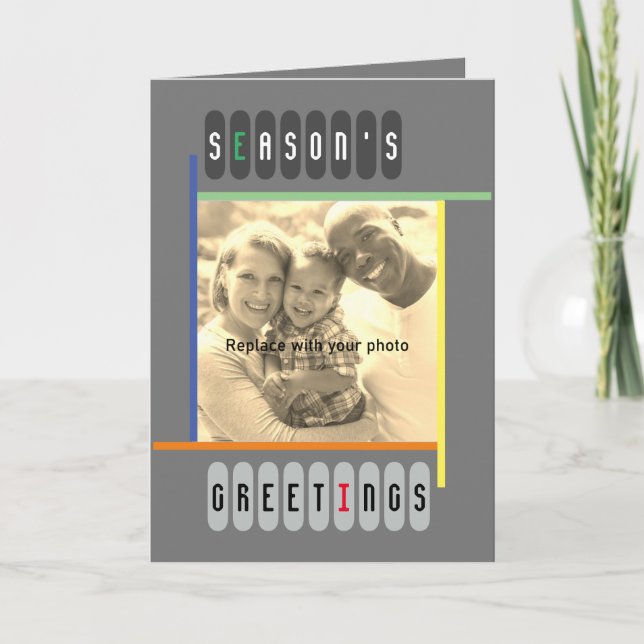 Bauhaus Stil Retro Modern Artsy jul Helgkort (Framsida)