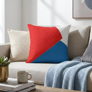 Bauhaus stil röd vit & blå modern konst kudde