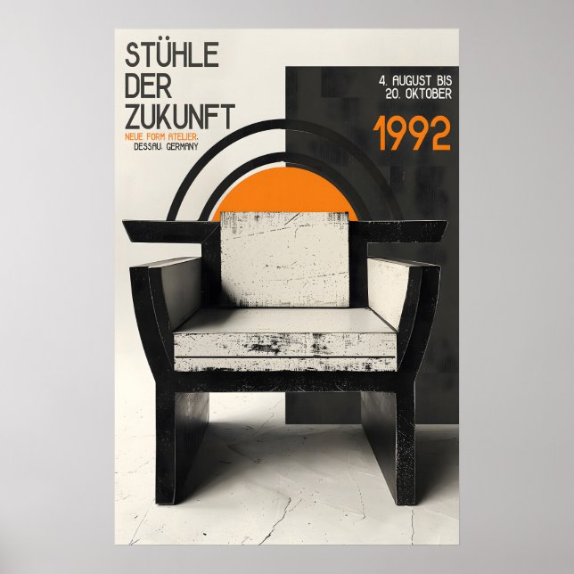 Bauhaus stolsutställning affisch tysk modernitet (Framsidan)
