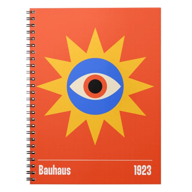 Bauhaus Sun Eye-mönster Anteckningsbok (Framsidan)