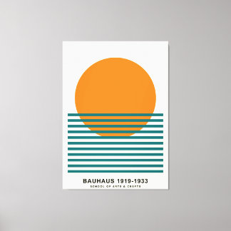 Bauhaus Sunset Ränder Affisch Retro Väggkonst Canvastryck
