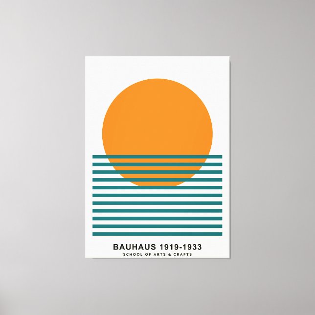 Bauhaus Sunset Ränder Affisch Retro Väggkonst Canvastryck (Framsida)