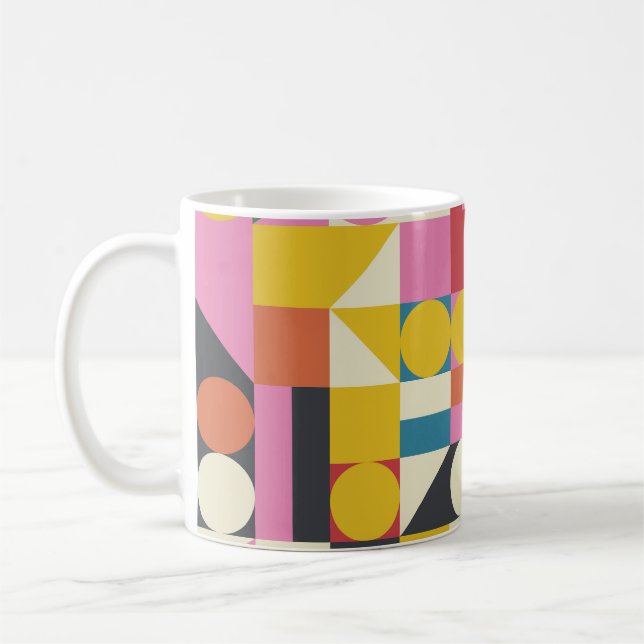 Bauhaus-teckningar: abstraktens geometriska samman kaffemugg (Vänster)