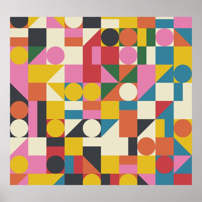 Bauhaus-teckningar: abstraktens geometriska samman poster (Framsidan)