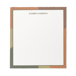 Bauhaus Terracotta Green Abstract Personalized Anteckningsblock