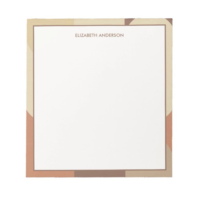 Bauhaus Terrakotta Beige Abstrakt Personlig Anteckningsblock (Framsida)