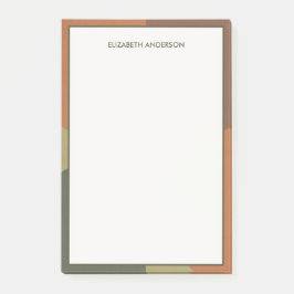 Bauhaus Terrakotta Grön Abstrakt Personlig Post-it Block