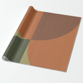 Bauhaus Terrakotta Grönt Abstrakt Inpackningspappe Presentpapper
