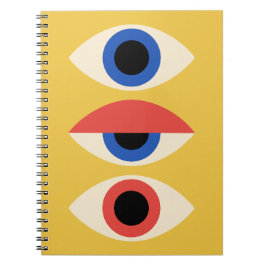 Bauhaus tre mystiska ögon mönster anteckningsbok