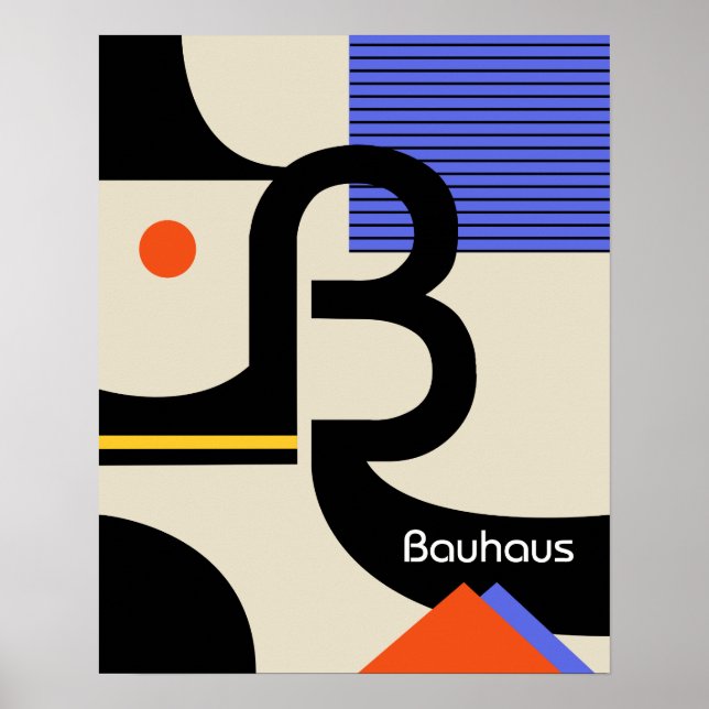 bauhaus typografi - modern grafisk design poster (Framsidan)