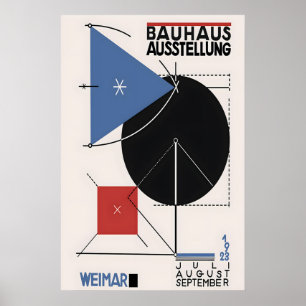 Bauhaus utställning affisch geometrisk abstrakt ko