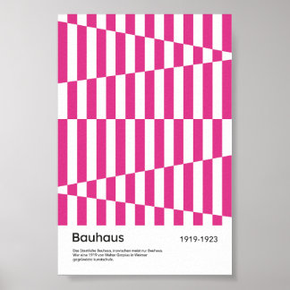 Bauhaus varmröd randig geometrisk konsttryck poster