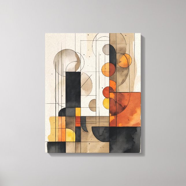 Bauhaus Watercolor Abstrakt canvas (Framsida)