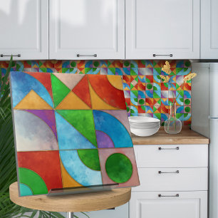 Bauhaus Watercolor geometric abstrakt N1 Kakelplatta