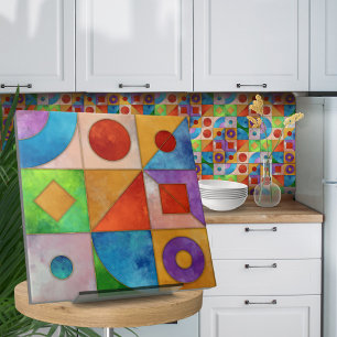 Bauhaus Watercolor geometric abstrakt N3 Kakelplatta