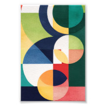 Bauhaus Watercolor - Geometric Grönt Poster