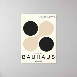 Bauhaus Weimar Cirkel Konsttryck Beige Svart Canvastryck