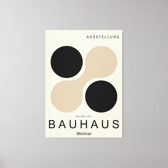 Bauhaus Weimar Cirkel Konsttryck Beige Svart Canvastryck (Framsida)