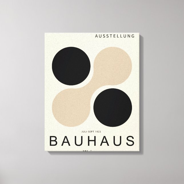 Bauhaus Weimar Cirkel Konsttryck Beige Svart Canvastryck (Framsida)
